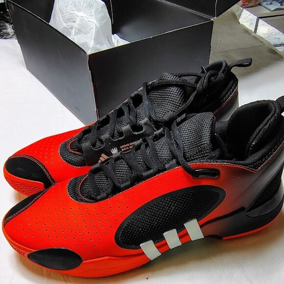 Adidas SIZE 13 SOLAR RED BASKETBALL SHOES - Picture 1 of 5
